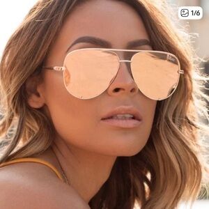 Quay Australia  Gold Aviator Sunglasses Desi Perkins High Key